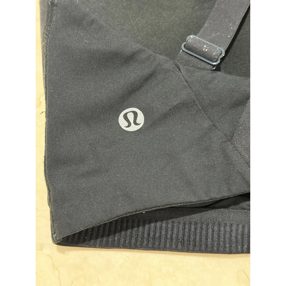 Lululemon Energy High Support Black Wireless Sports Bra 34DDD Crossback